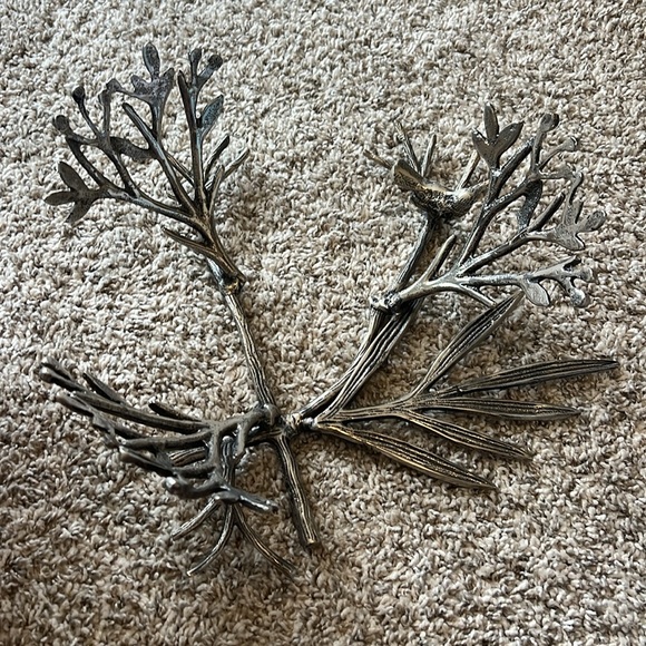 RARE COMPLETE SET! Star Home Birds & Branches Bowl Nickel-Plated Cast Aluminum - Picture 8 of 11